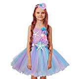 Tutu klänningar för små flickor | Söta Casual Mermaid Princess Outfit Kläder,med blomma hårnål flicka blomklänningar fest kostym outfits Biotat