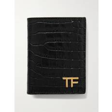 TOM FORD - Logo-Embellished Croc-Effect Leather Bifold Cardholder - Men - Black