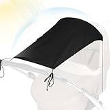 Universellt babysolskydd för barnvagn och liggdel, solsegel med UV-skydd 50+, mörkläggningsgardin för barnvagnar, svart