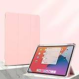 Tri-Fold Smart Tablet Fodral Kompatibel med iPad Air1/Air2 2017/2018, med pennhållare, genomskinligt genomskinligt bakskal Slim Stand Stötsäkert TPU-skydd, Auto Wake/Sleep Tablet Case Cover (Color :