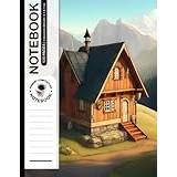 Composition Notebook College Ruled: Charming Wooden House on Mountain, Pasture Views, Professor Layton Style, Size 8.5x11 Inches, 120 Pages - Pocketbok