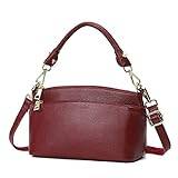 Hdbcbdj Axelväska För Kvinnor Leather Bag Women Cross Body Bag Black Handbag Zippers Ladies Cowhide Crossbody Bag Female Handbag (Color : Red)