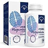Liposomal Magnesium L-Threonate Softgels 2000mg High Strength - Magnesiumtillskott med Vitamin D3 & K2 - stödjer hjärnan och benhälsa samt muskelavslappning - Non-GMO Glutenfri 60 Softgels