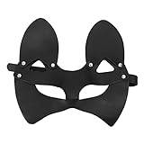 Maskeradmask För Kvinnor Och Män, PU-läder Kattmask, Ansiktsmask För Halloween, Maskeradfest, Bal, Venetiansk Fest, Fastelavnsfest