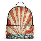My Daily American Stars Stripes vintage ryggsäck för pojkar flickor skolväska, Flerfärgade, 12.6"L × 14.8"H x 5"W