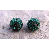 Strasspärlor halvborrade - Emerald 2 styck, 6 mm