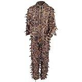 3D Leaf Ghillie Suit Lätt Ghillie Suit Wild Camouflage Ghillie Suit Jackor Och Byxor Set Kläder För Jakt Utomhus Ghillie Brown