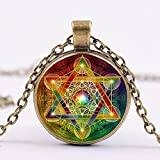 Halsband Flower of Life Chakra Hänge Halsband Magic Six Pointed Star Necklace-Style 6