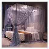 Snyggt myggnät, U-formad utdragbar sänghimmel med tredörrars fäste i rostfritt stål för att täcka sängar, spjälsängar och hängmattor (färg: grå, storlek: 1,8 m)