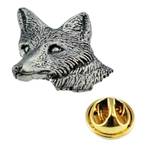 Fox Head Country English Pewter Lapel Pin Badge