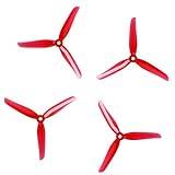 4 st/2 par/passar för Nazgul 5140 5 tum treblad propeller för FPV RC drönardel/passar för helikopterdrönare med IPower Motor 1407 1606 propellerblad (färg: Röd)