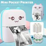 Portable Mini Printer Pocket Thermal Printer Bt Wireless Smart Printer For Photo Picture Office Receipt Label Note Inkless Printing With Ios Android A
