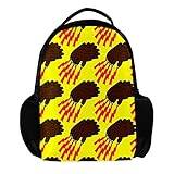 Personlig ryggsäck för kvinnor och män grizzly björn klo gul bakgrund skola resa arbete ryggsäck, flerfärgad, 27.5x13x40cm, Ryggsäckar