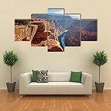5 Piece Hd Printed Canvas Wall Art Canvas Prints For Living Room Modern Decoration Prints On Canvas Sunrise Cliff Canyon (M/Med Ram 100 X 50 Cm) Home Decor Canvas Print Artwork -8Y2Y/J7X5