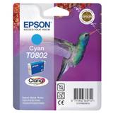 Epson Bläckpatron T0802, C13T08024010, Hummingbird, Claria Photographic-bläck, cyan, singelförpackning