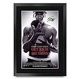 HWC Trading A3 FR bli rik eller dö Tryin gjutna 50 Cent gåvor tryckt affisch signerad autograf bild för film Memorabilia Fans-A3 inramade