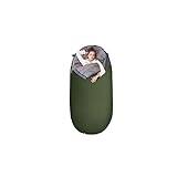 ASADFDAA Sovsäckar Äggformad sovsäck ultralätt bred och förlängning camping sovsäck varm bomull vattentät sovsäck (Color : 1.3kg Army Green)