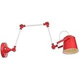 Industrial Adjustable LED Wall Light, Swing Arm Wall Lamp, Reading Spotlight, Colorful Metal Wall Sconce, Home Lighting Decorative for Bedroom Living Room Dining Room Corridor (Color : Red) (Color :