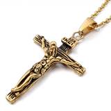 Exklusivt Jesus Kors Hög Kvalitet Halsband Guld