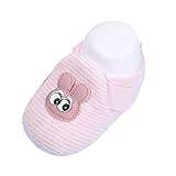 UnoSheng babyskor golvskor baby bomullsskor plus sammet varma skor med mjuk sula baby månad, ROSA, 20 EU