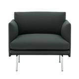 Muuto - Outline Studio Chair / Polished Aluminium Base Twill Weave 990 - Fåtöljer