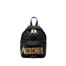 Moschino - quiltad ryggsäck med logotyp - dam - nylon - one size - Svart