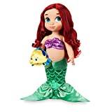 Disney Ariel Animator docka 39 cm med vadderad satin Flounder mjuk leksak - den lilla sjöjungfrun