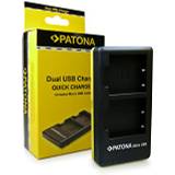 Patona - Dubbel laddare för Olympus PS-BLN1 OMD EM5 Mark II Stylus XZ-2 penna E-P5 E-M1 E-P5 batteri med mikro-USB-kabel