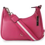 'Bella Toscana' Real Leather Crossbody Bag with Webbing Strap: 64296 Raspberry Sorbet NA