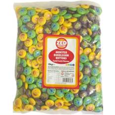 3 kg Zed Monster Bubblegum-knappar - enorm påse med Tutti-Frutti-tuggummi