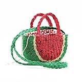 Handtagsväska söt vattenmelon handväska Rep Vävd damaxel Crossbody-väskor Casual Summer Beach (Färg: Argento, Storlek: Talla �nica)