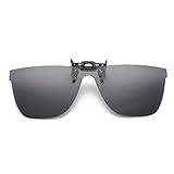 Hiessgozy polariserade clip-on-solglasögon – flip-up-glasögon för män kvinnor över och bri recept, Svart, En Storlek
