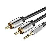 RCA-kabel 3,5 mm till 2RCA Splitter RCA-uttag 3,5 kabel RCA ljudkabel för smartphone förstärkare hemmabio AUX-kabel RCA 22aLegering-skal-KIMLEYS-|5 m, 1 st