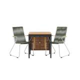 Diego Cafetable Aluminium - Black / Brown Aintwood - Rectang