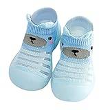 BOTCAM skor baby 6 12 månader tecknade strumpor skor småbarn ventilerande nät golvstrumporna halkfria Prewalker skor löparskor flickor 19, blå, 20 EU