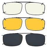 Eyekepper 3-pack polariserande solglasögon för fastsättning, 3-del-63-grå+gul+blåljusblockering Bb40, 3 Stück (1er Pack)