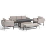 Maze Outdoor Pulse 3 Seater Sofa Dining Set with Rising Table in Oatmeal