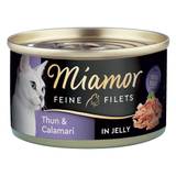 Miamor Fine Filets 6 x 100 g - Ljus tonfisk & kalamari i gelé