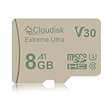 Cloudisk Micro SD-kort 8 GB U3 V30 Extreme Ultra MicroSDHC C10 A1 UHS-I för kamera, DVR, surfplatta PC och mobiltelefon (8 GB U3)