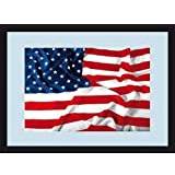 Empire 614797 tryckt spegel med träeffekt plastram 30 x 20 cm USA-flagga