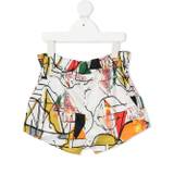 Wolf & Rita - paperbag-shorts med grafiskt tryck - barn - bomull - 2 år - Vit