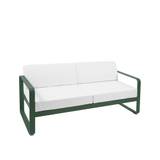 Fermob - Bellevie 2 Seater Sofa Off-White Cushions, Cedar Green - Soffor utomhus - Pagnon & Pelhaître