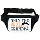Only The Best Dads get Promoted to Grandpa slogan ordspråk mustasch midjeväska midjeväska midjeväska vit, Vitt, En storlek