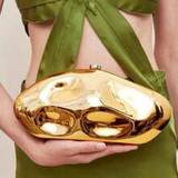 ABS Evening Clutch Purse For Women Metallic Lattice Pattern Bag Unique Geometric Handbag For Wedding Party Prom