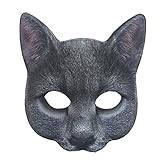 SANWOOD Halloween ansiktsskydd katt maskerad mask festmask pannband halv ansiktsmask cosplay djurmask för maskeraddräkt makeup påsk karneval cosplay kostym rekvisita (#5)