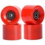Double Rocker Road Wheel Street Skateboard Wheels Anti-Slip Pu Longboard Wheels med ABEC 9 Lager 60x45mm 78A 4st Red