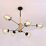 Living Room Lights,Creative Simple Chandeliers,Master Bedroom Restaurants Home,E27 () Nordic Molecule Chandeliers-Cognac 6 head