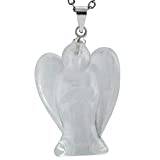 Rock Quartz Pocket Guardian Angel Healing Reiki Crystal Pendant Fit Halsband-4 st
