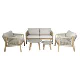 Maze Outdoor Martinique Rope Weave Sofa Set in Acacia & Rope - 3 Seater