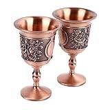 Royal Wine Cups of King Arthur,Vintage Chalice Goblet Wine Likör Cup Shotglas Vintage Goblet Wine Glass Präglad Cup Retro Ornament för Hem Bar Party Bröllop (Rose guld)